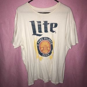 Miller lite t shirt, unisex over sized tshirt